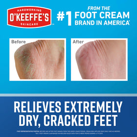 O'Keeffe's tube cap and cream texture close-up demonstrating non-greasy formula