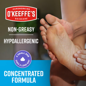 O'Keeffe's tube held in hand for scale showing generous 7 oz benefit