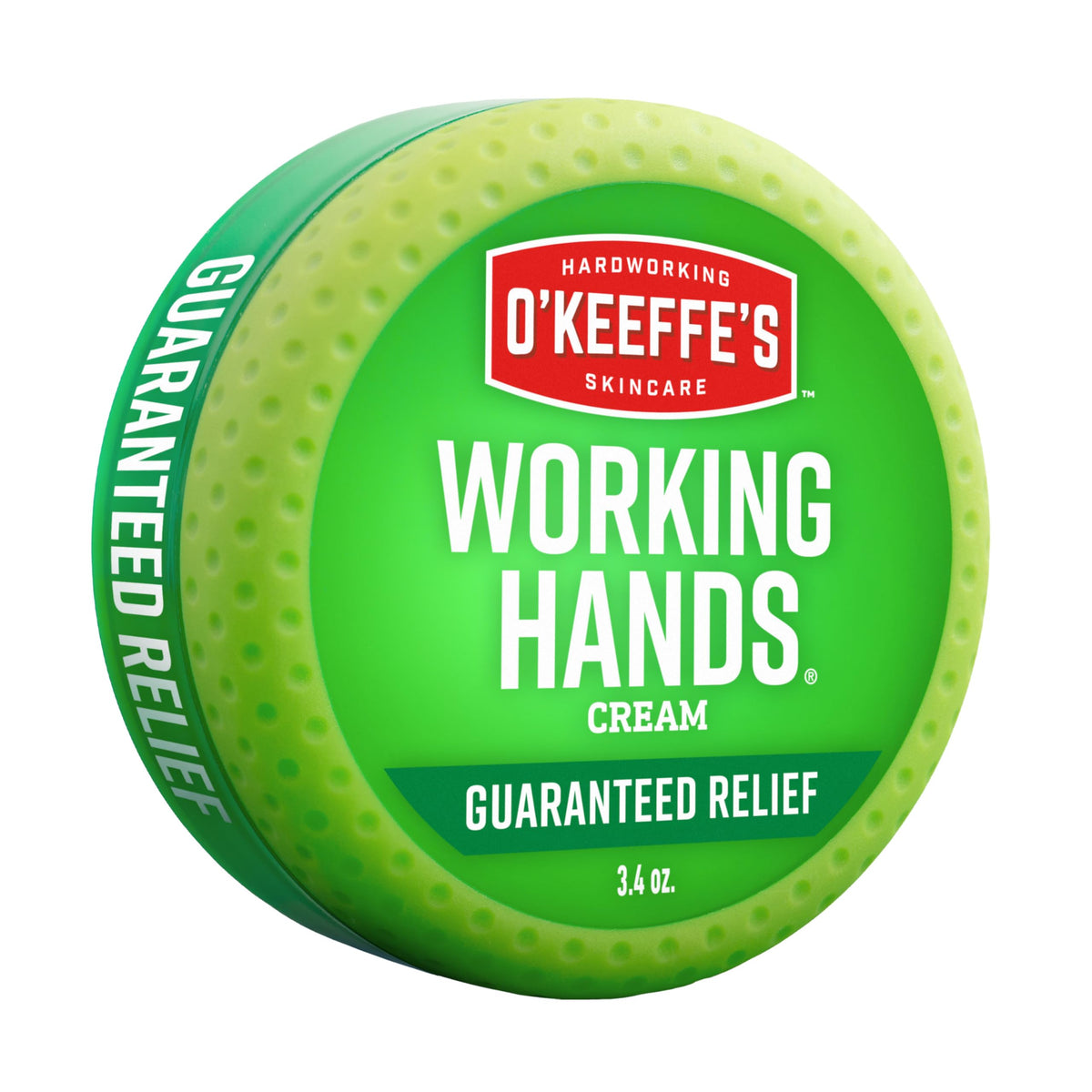 O'Keeffe's jar front view showing brand and clear repair benefit