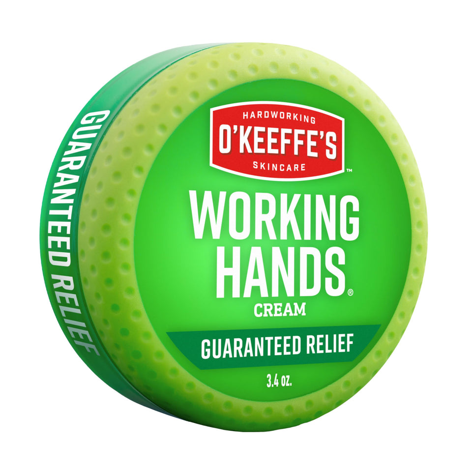 O'Keeffe's jar front view showing brand and clear repair benefit