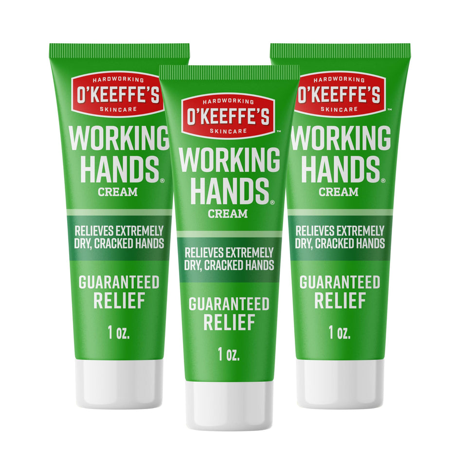 O'Keeffe's front tube showing brand and compact size for on-the-go relief