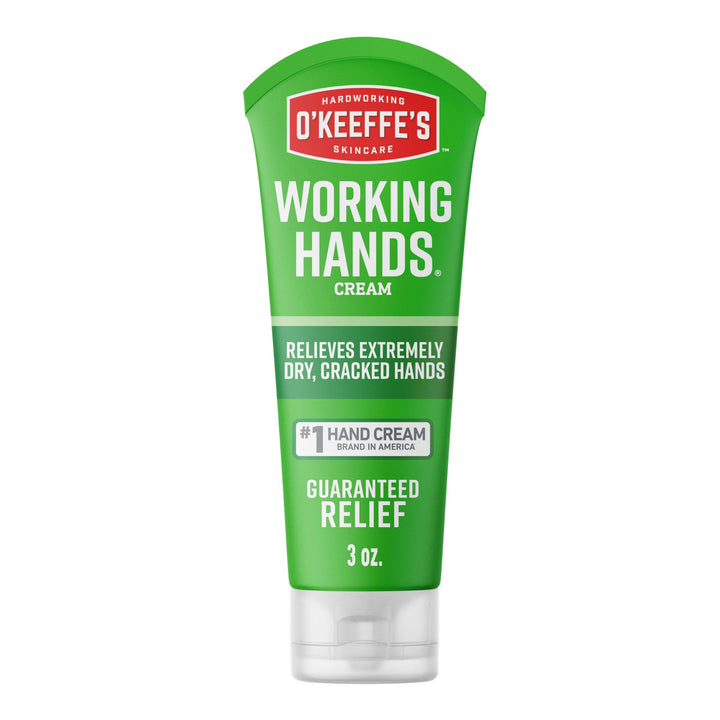 O'Keeffe's tube front view showing product ready to use and portable benefit