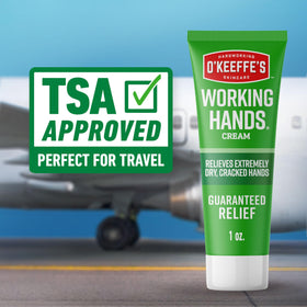 O'Keeffe's label close-up revealing unscented, hypoallergenic product features