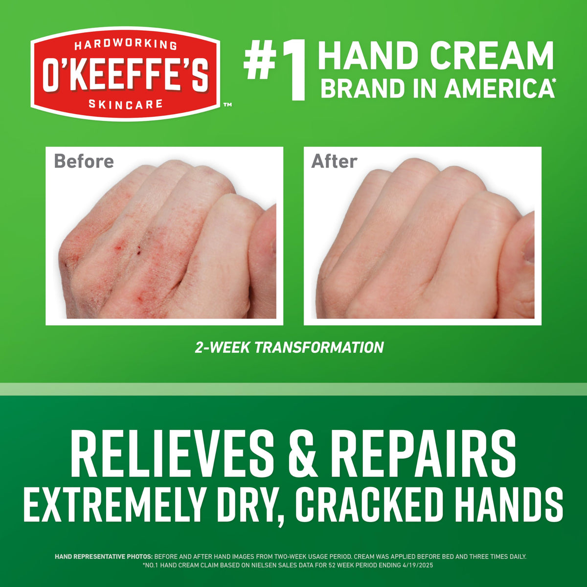 O'Keeffe's cream texture from tube highlighting thick, concentrated hydration