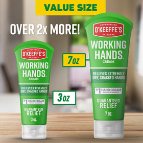 O'Keeffe's tube next to sink promoting quick use after handwashing