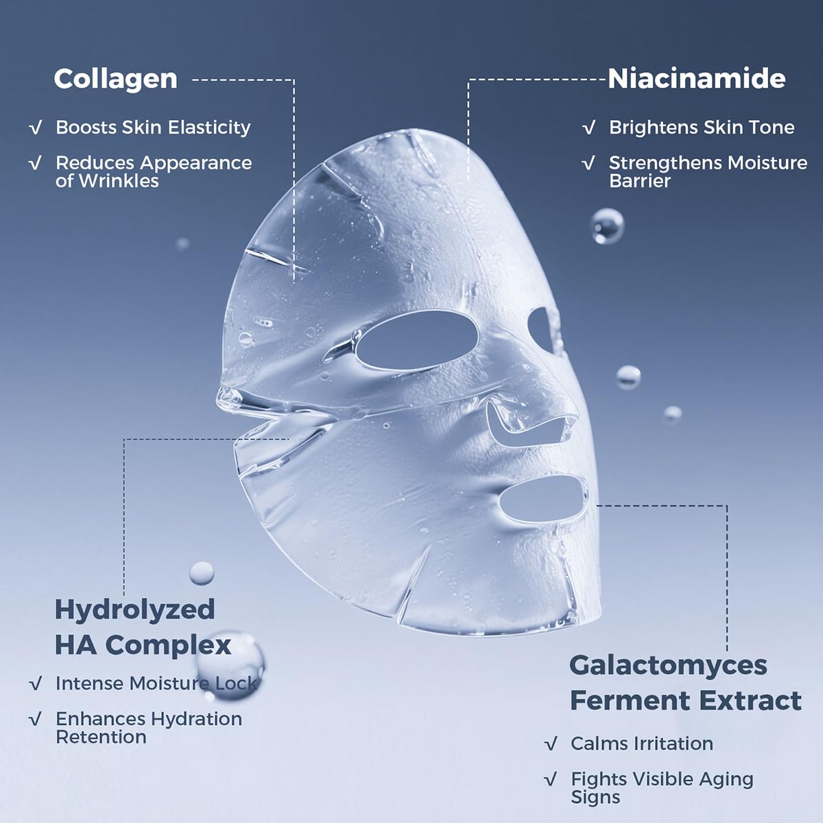 Okela mask worn overnight on model demonstrating comfortable fit and plumping