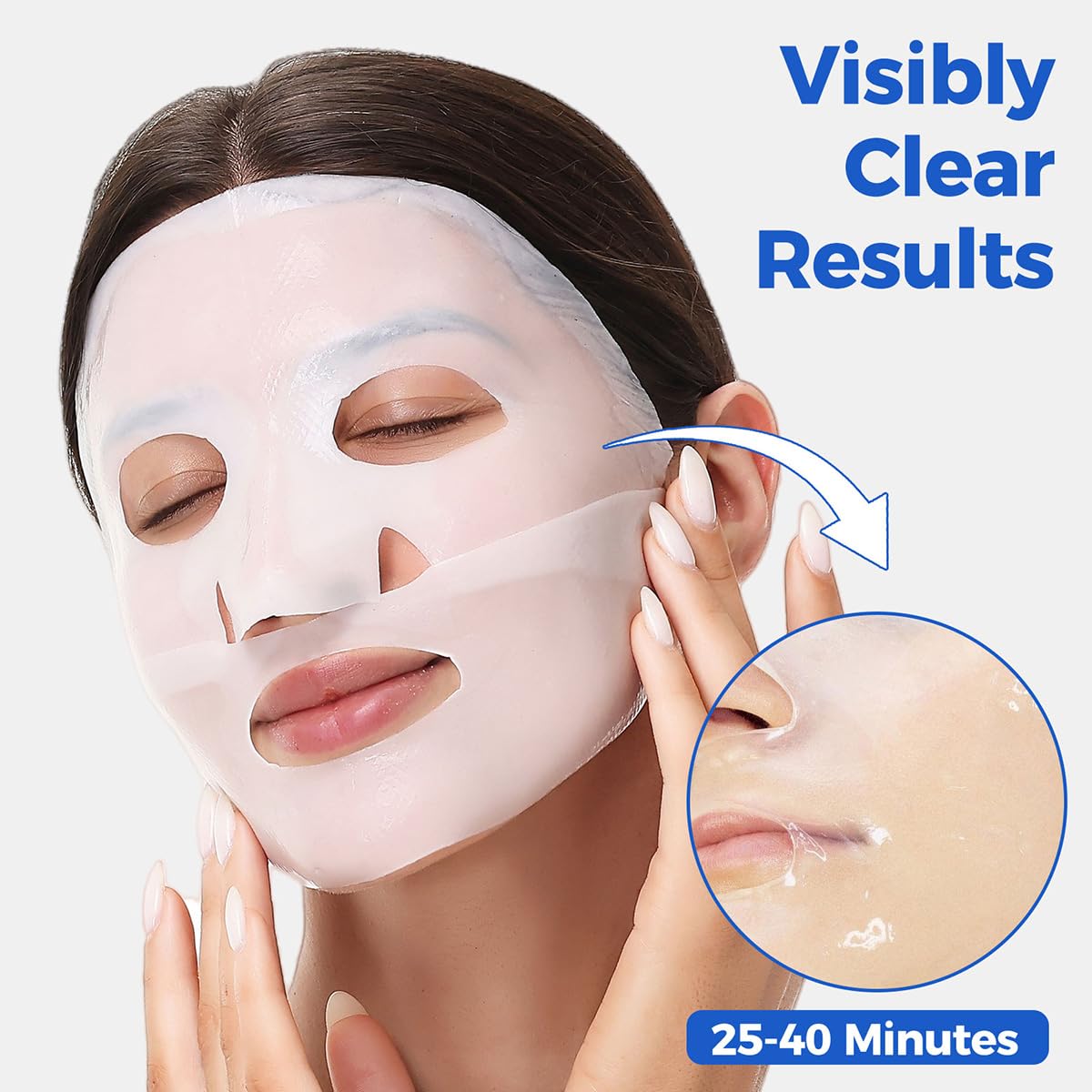 Okela serum essence drops beside mask showing hydrating hyaluronic benefit