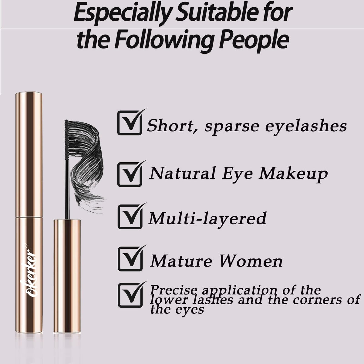 Okerker before after lash comparison showing natural volume improvement