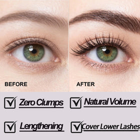 Okerker before and after lashes showing separation and length