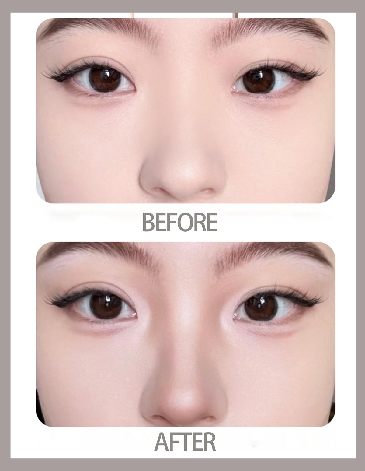 Okerker cheek sculpt before and after showing natural shadow effect