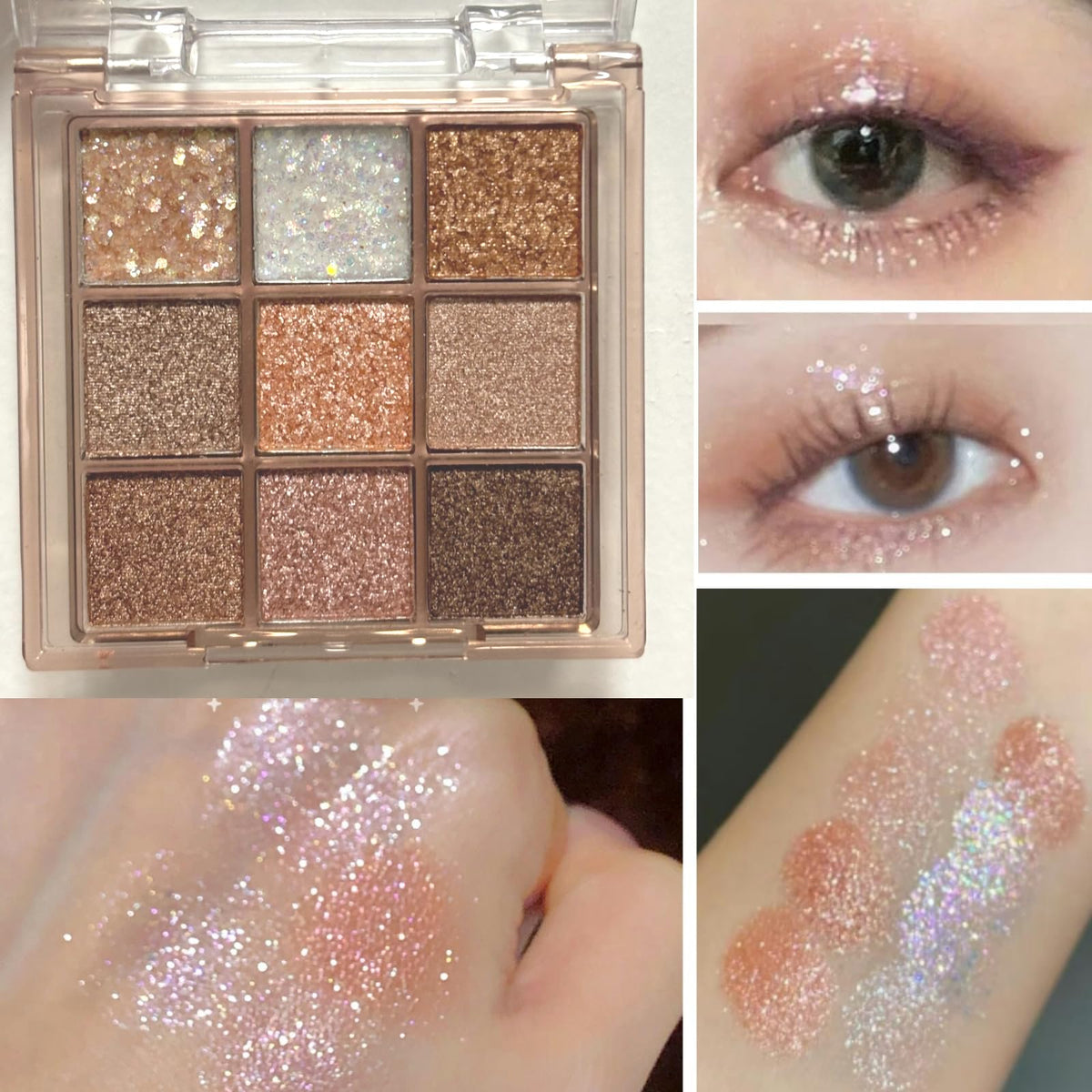 Okerker shimmer close-up texture showing reflective particles for vibrant payoff
