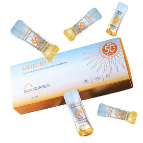 Okerker front packaging showing 30 mini sunscreen tubes for easy sharing
