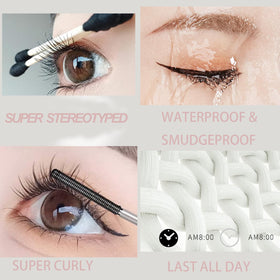 Okerker lifestyle image of woman with natural long separated lashes