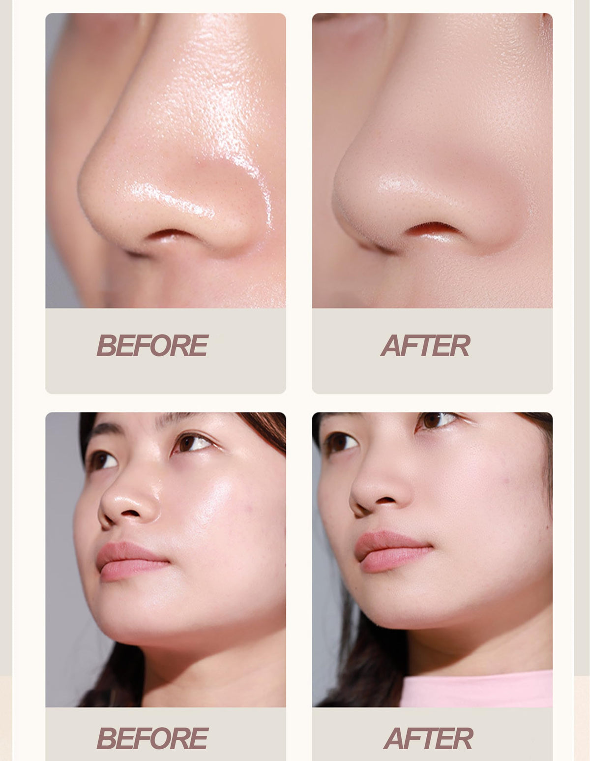 Okerker mirror and puff open inside compact for precise, mess-free blotting
