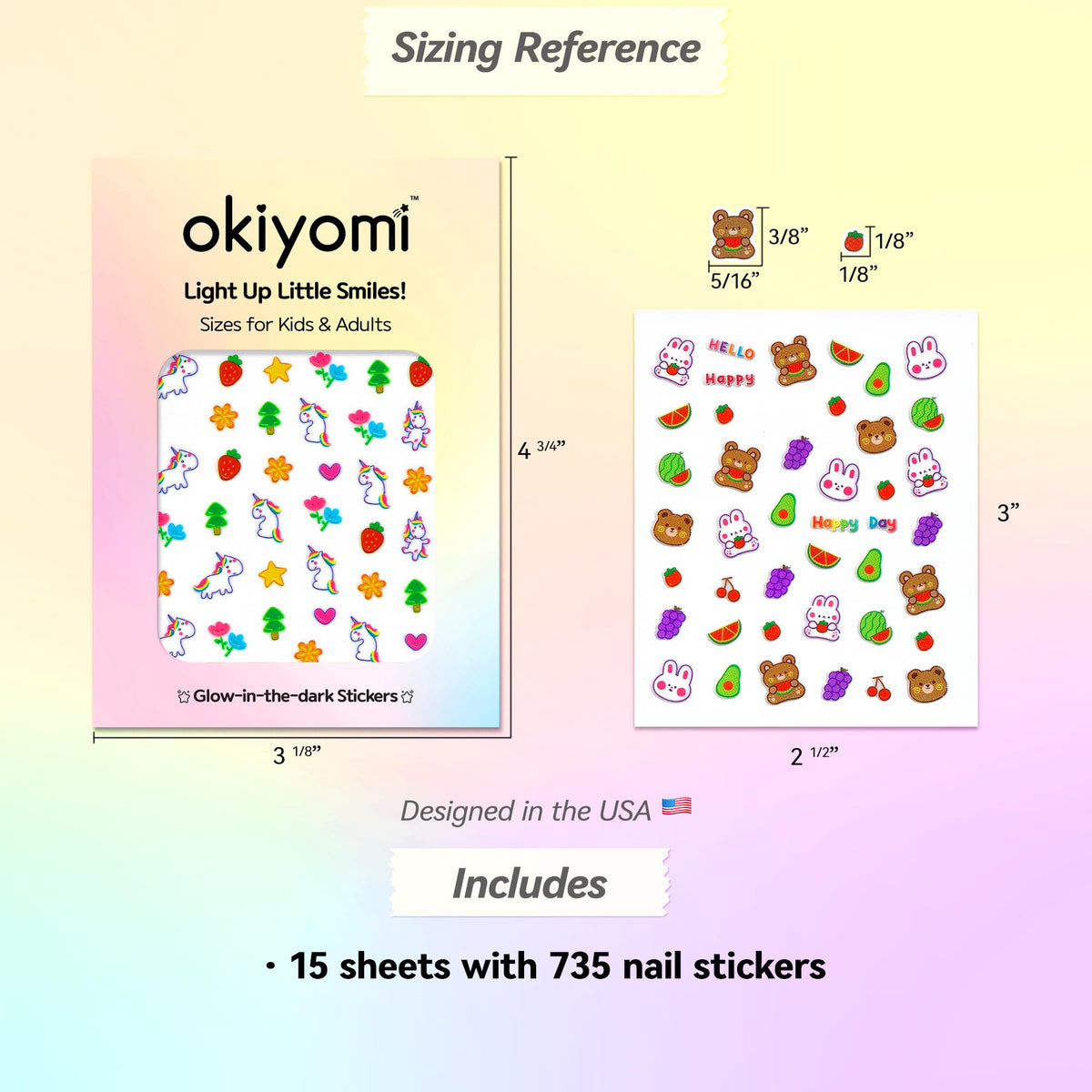 okiyomi glow-in-the-dark close-up highlighting luminescent accents for nighttime fun