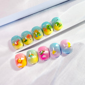 okiyomi assorted sticker sizes side-by-side for matching toddlers to adult nails