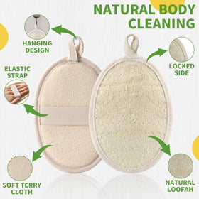 ÖkoStamm loofah hung in shower promoting quick drying and hygiene
