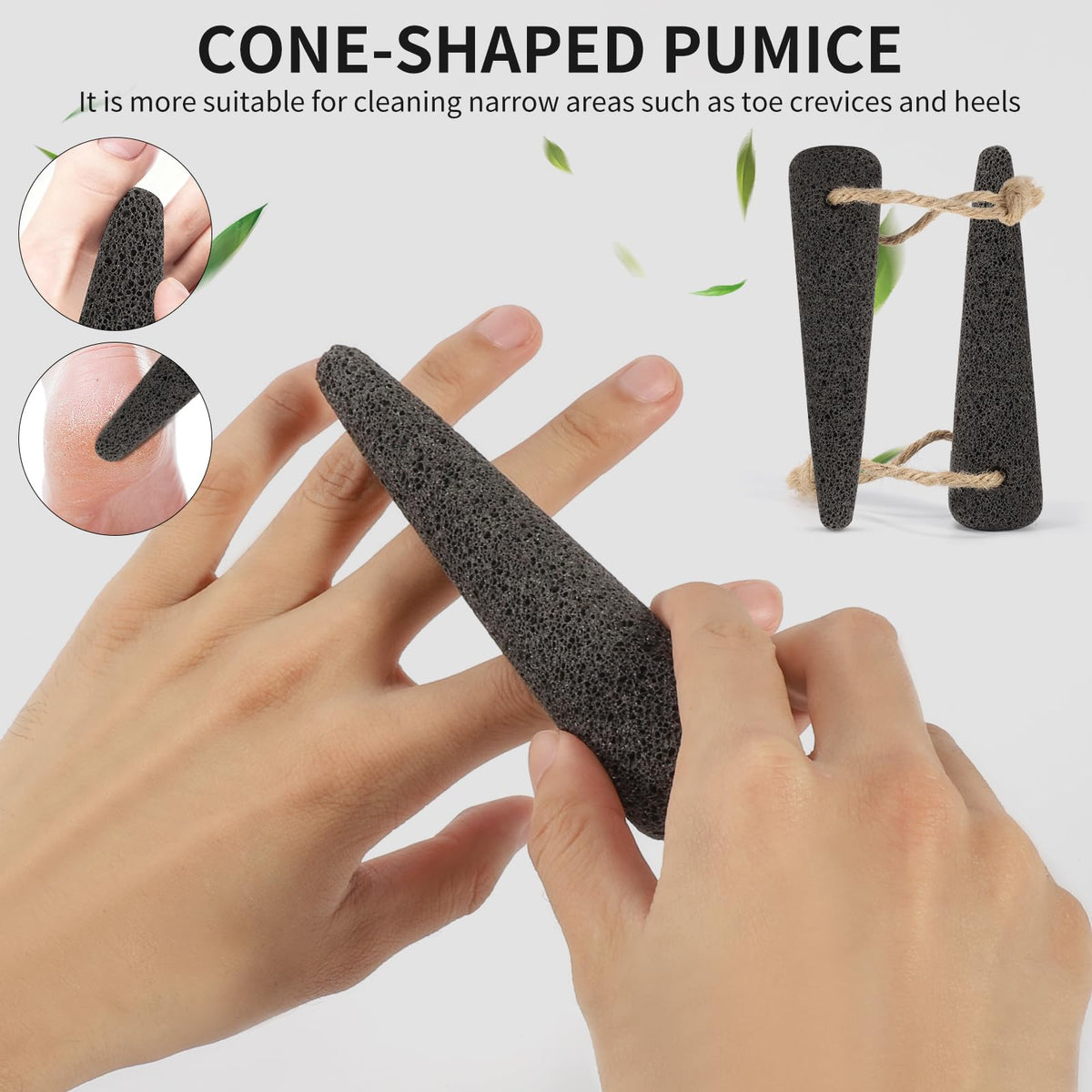 ÖkoStamm pumice being used on heel, effective dead skin removal benefit