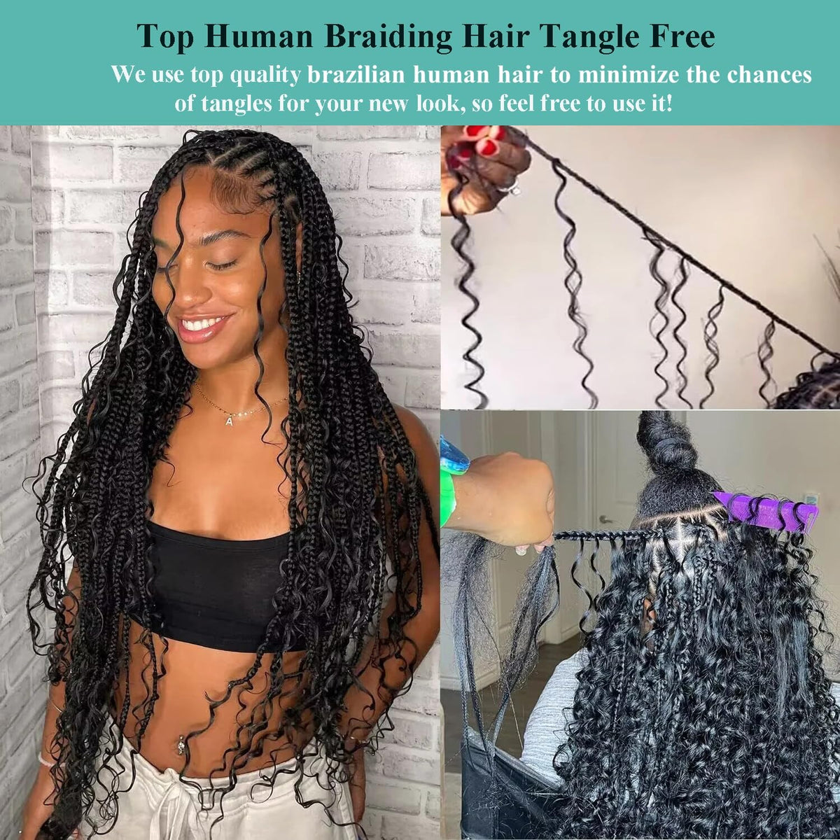 OKVOKV loose bundles without weft showing easy-to-separate hair for braiding