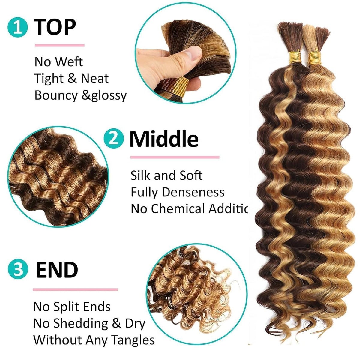 OKVOKV close-up of deep-wave texture showing soft sheen and natural bounce for realistic braids
