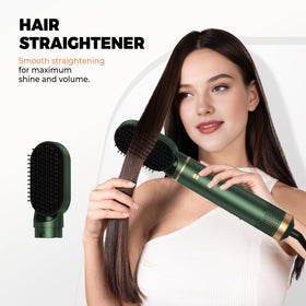 OKWRAP hot air brush in use creating volume and waves with fast styling benefit