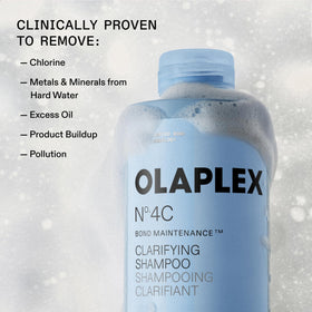 Back label of Olaplex bottle with ingredient list and usage instructions