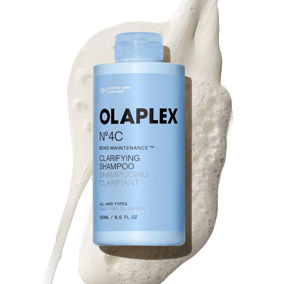 Olaplex bottle front view showing clean design and product name benefits