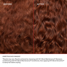 Applying Olaplex to damp hair to show smoothing and frizz reduction benefit
