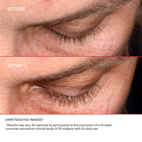 Olaplex Lashbond clear serum texture on applicator demonstrating lightweight feel