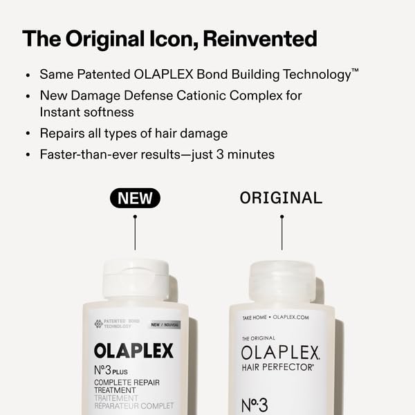 Creamy texture of Olaplex N°.3PLUS on fingertip showing easy spread benefit