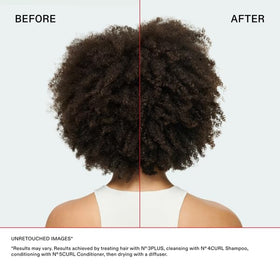 Model applying Olaplex N°.3PLUS from roots to ends for even strand coverage