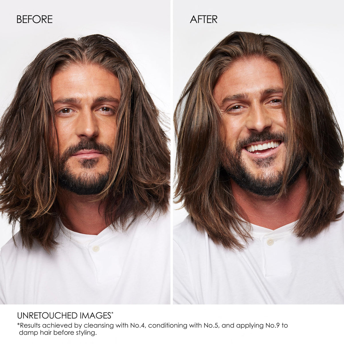 Applying Olaplex Nº.5 to mid-lengths and ends for improved detangling