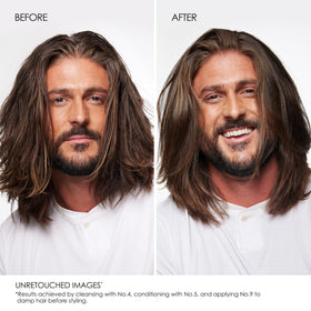 Applying Olaplex Nº.5 to mid-lengths and ends for improved detangling