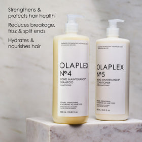 Before and after images showing reduced frizz with Olaplex Nº.5 treatment