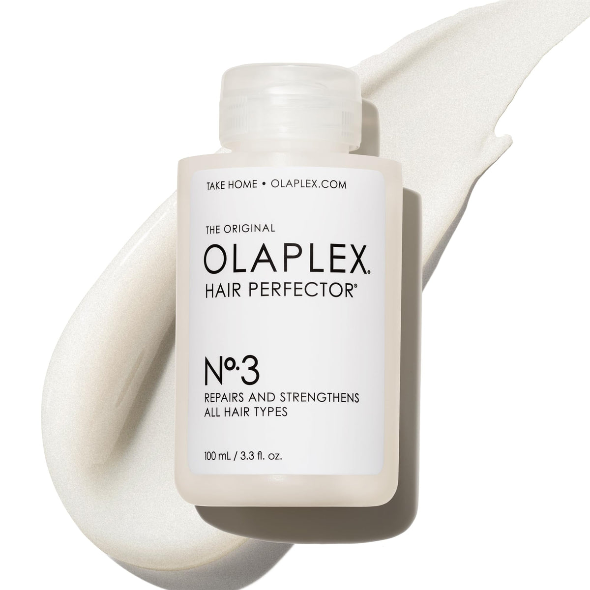 Olaplex No.3 front packaging showing bottle and clear label for easy identification and trust