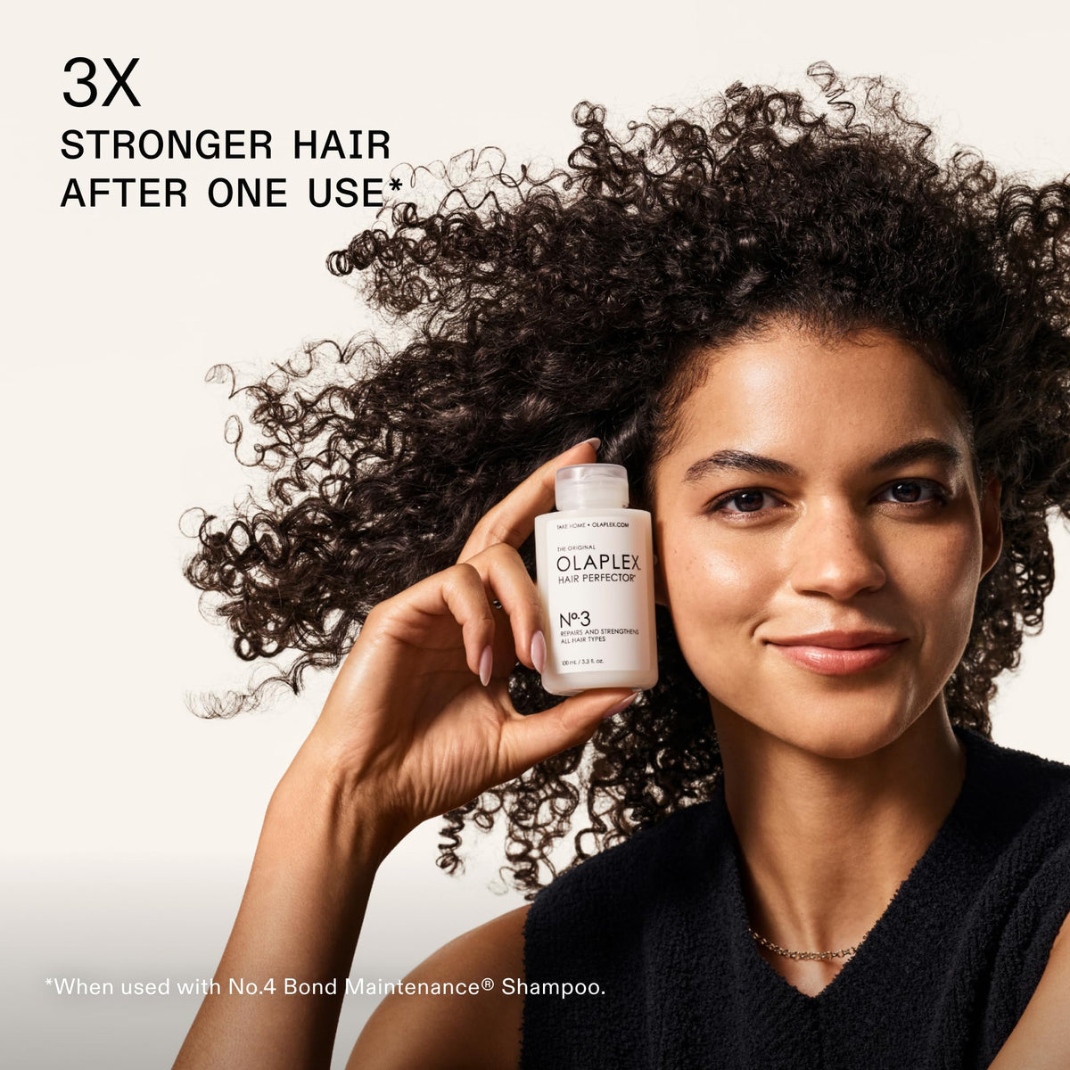 Olaplex No.3 texture close-up on pump demonstrating lightweight concentrated formula benefits