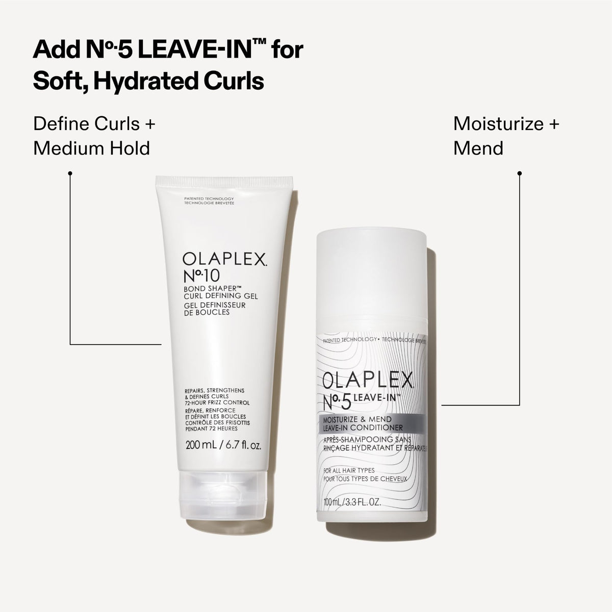 Olaplex Nº.10 styled curls on model showing frizz control and definition