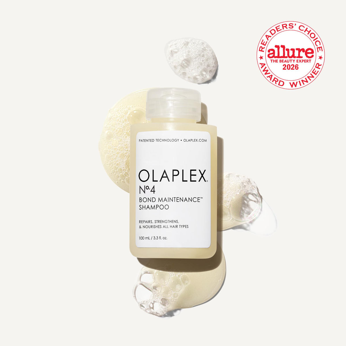 Olaplex Nº.4 close label detail highlighting damage-reducing benefit