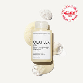 Olaplex Nº.4 close label detail highlighting damage-reducing benefit