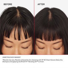 Olaplex Nº.4D being applied to roots demonstrating oil absorption benefit