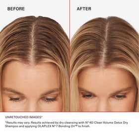Olaplex Nº.4D held in hand showing 178 g scale and travel-friendly size