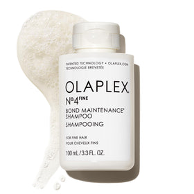 Olaplex Nº.4 FINE front bottle shows label and compact 100ml size for travel
