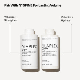 Olaplex bottle on shower shelf suggesting easy in-shower use and rinse clean