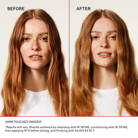 Olaplex shampoo foaming in hand illustrating gentle cleansing and lift