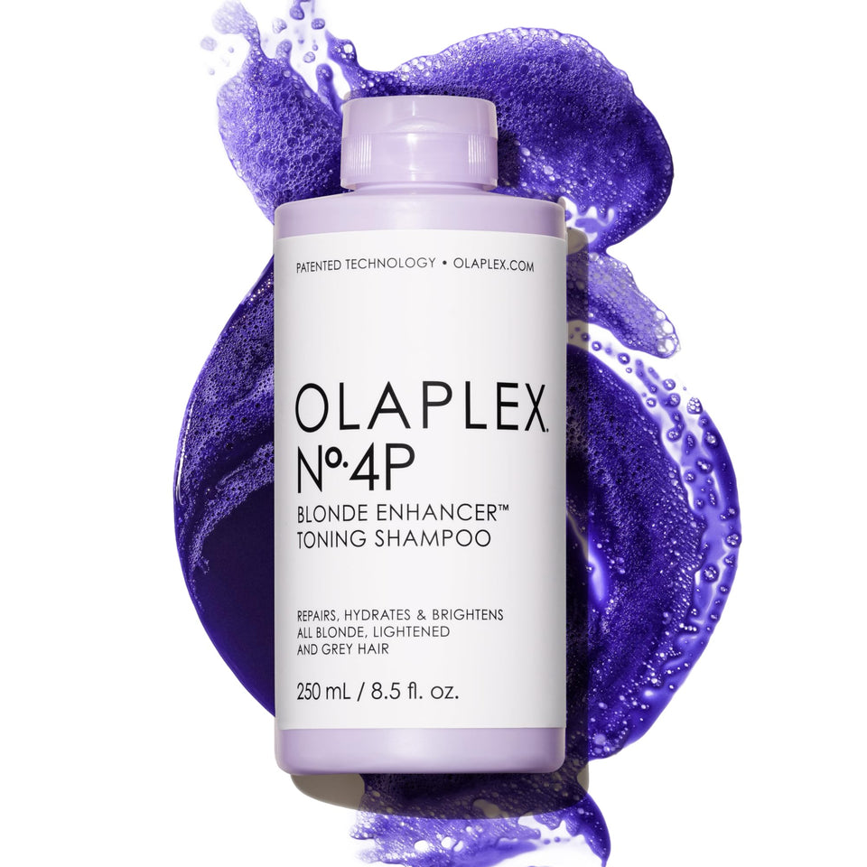 Olaplex Nº.4P front bottle showing label and cool-toning benefits