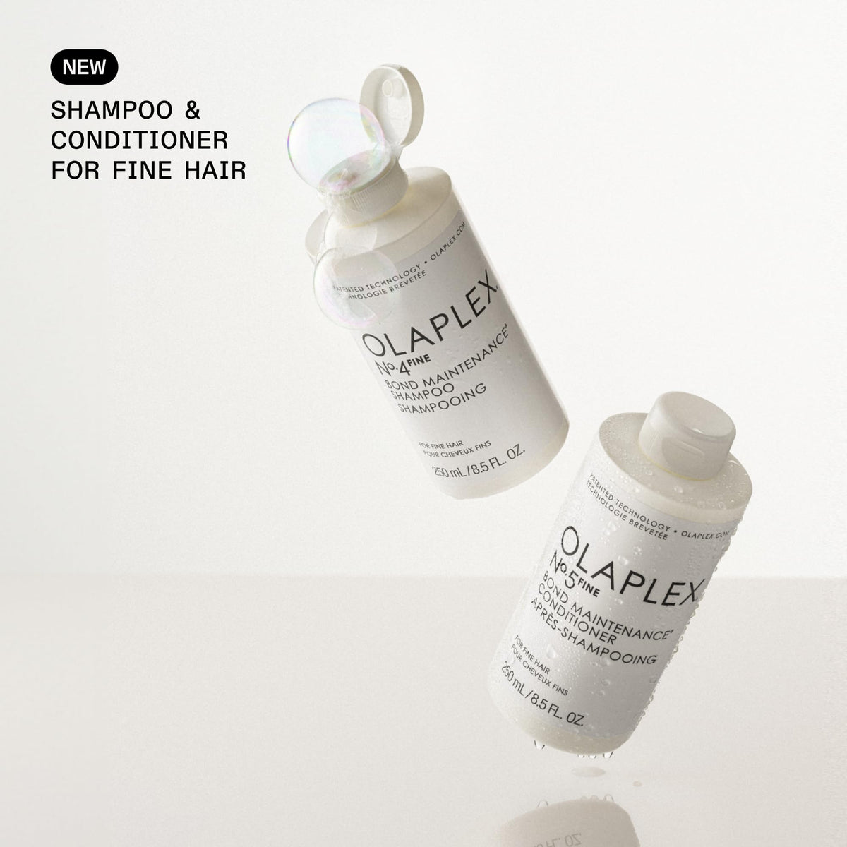 Olaplex Nº.5FINE creamy conditioner texture on hand showing lightweight slip