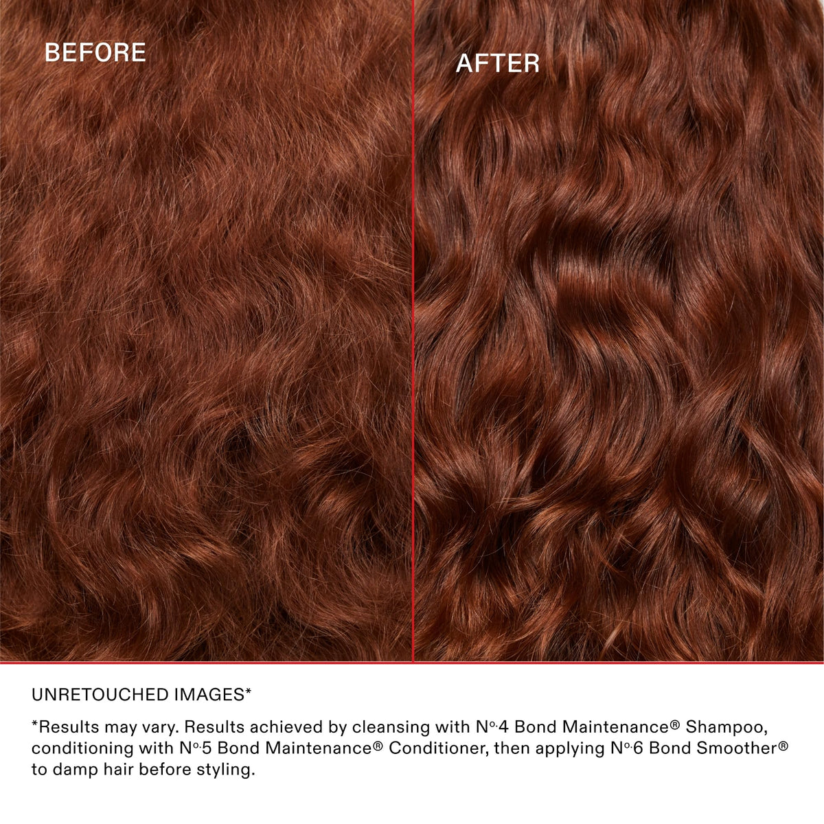 Olaplex Nº.6 used during blow-dry showing frizz reduction result