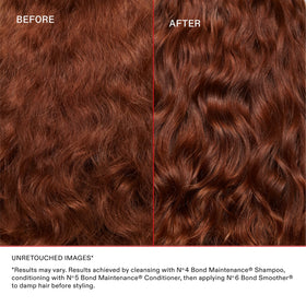 Olaplex Nº.6 used during blow-dry showing frizz reduction result