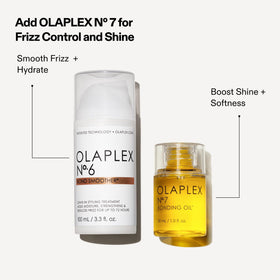 Olaplex Nº.6 beside a ruler for size comparison and travel-ready benefit