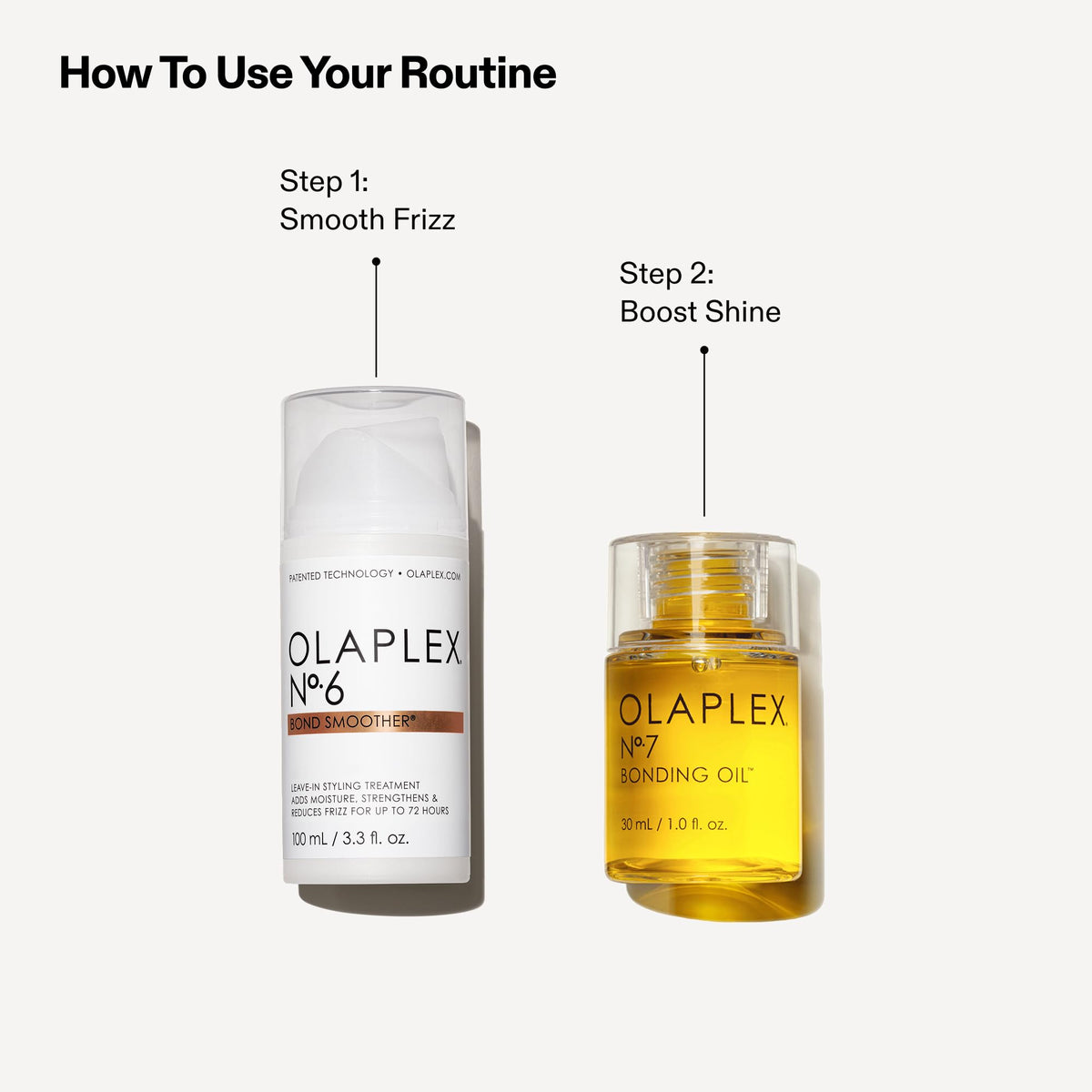 Olaplex No.7 Bonding Oil pump close-up demonstrating easy, measured dispensing benefit